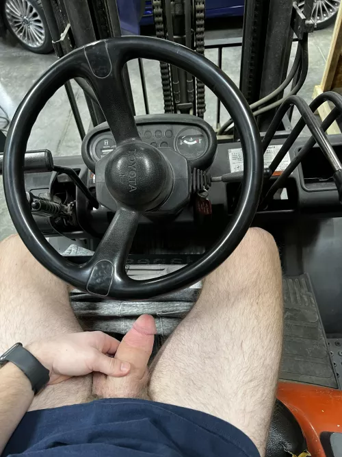 First time driving a forklift, how do I look? (19m)