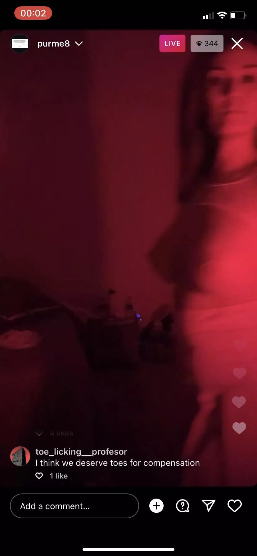 flashing live now