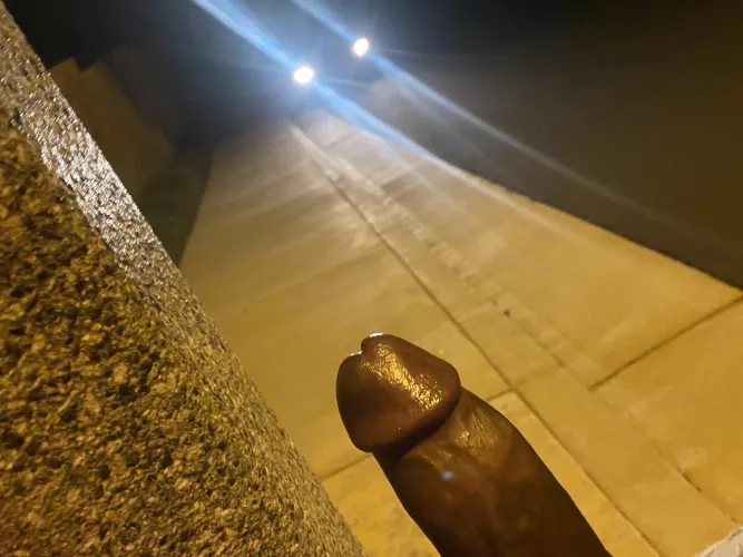 Flashing my BBC on the sidewalk. They couldn’t stop watching 🥵