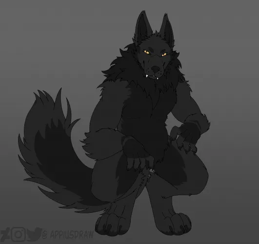 Floofy Werewolf (art by me)