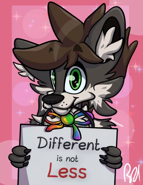 For all my fellow furs who are on the spectrum, a piece for autism acceptance month! (Art by me)