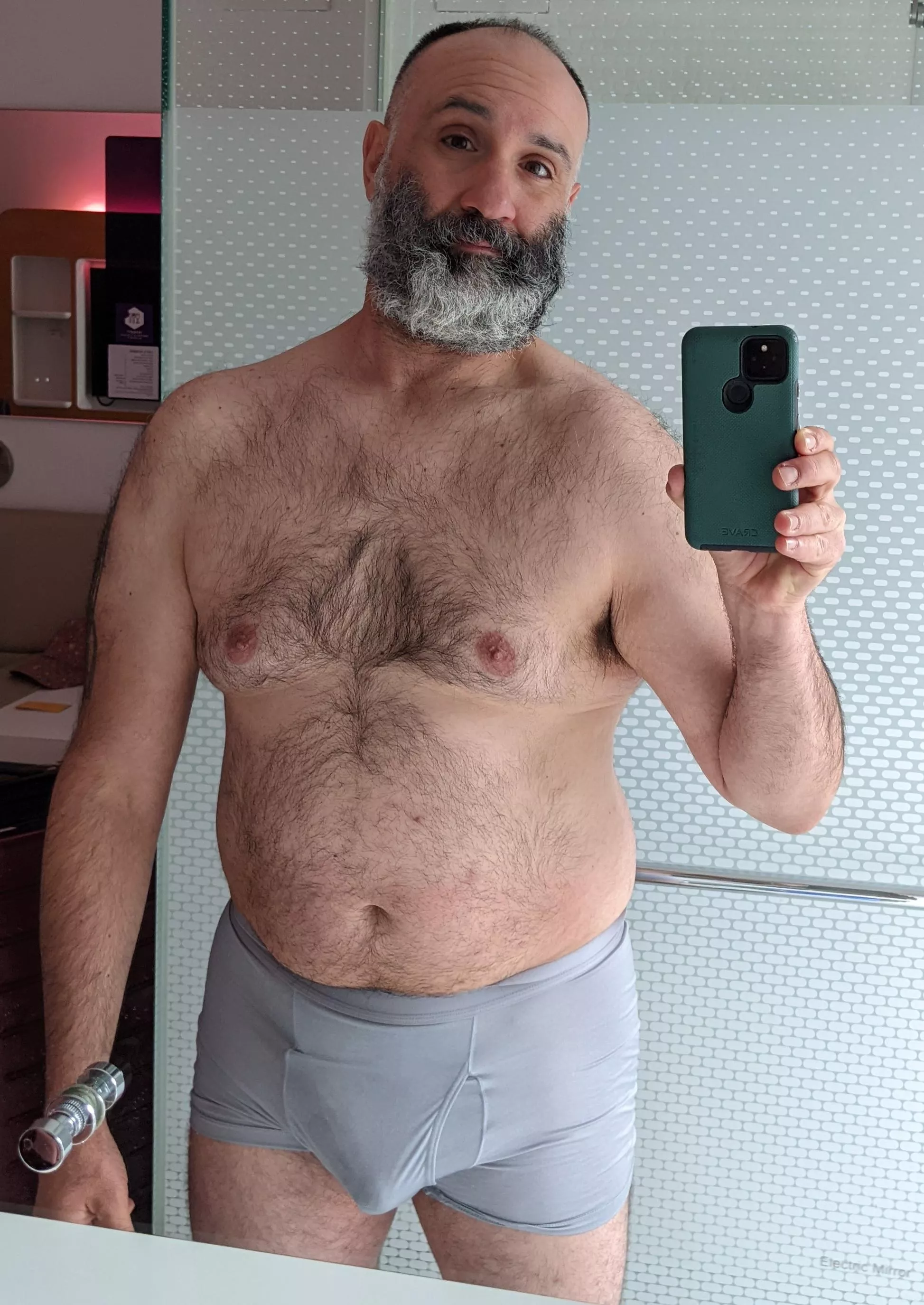 fur looking good in the mirror