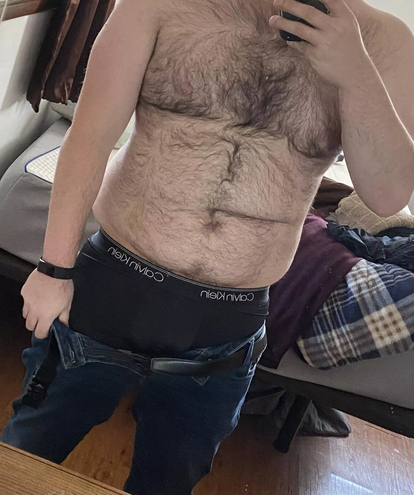 Get home, pants off