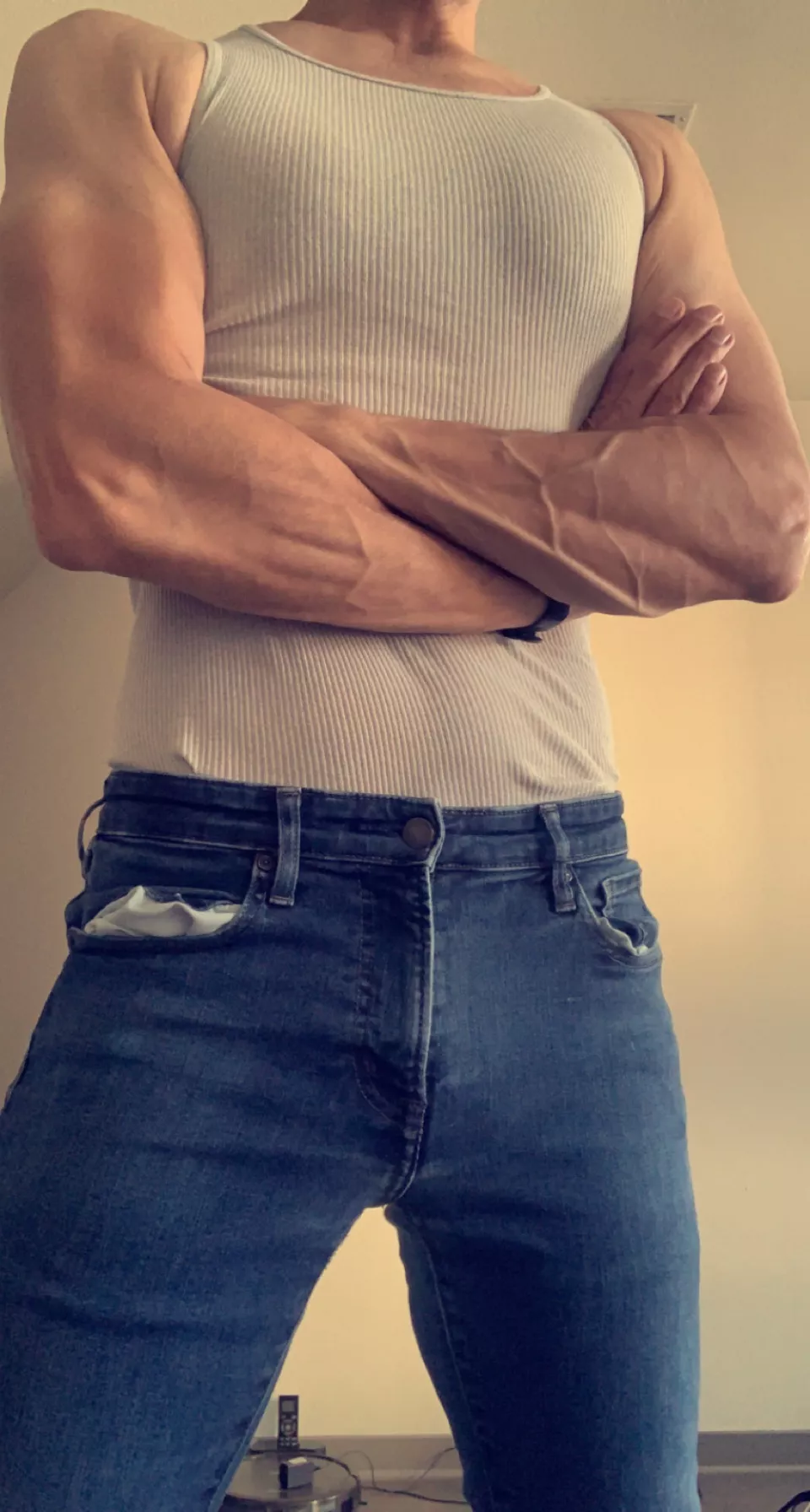 Getting dressed.