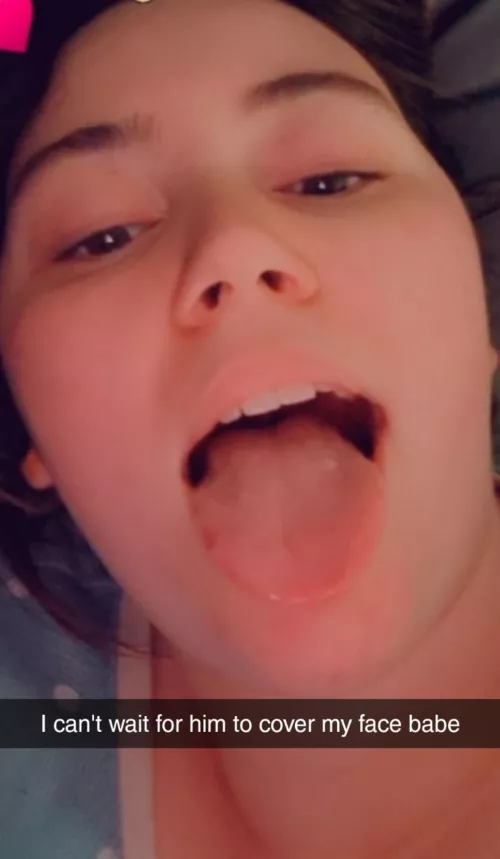 Girlfriend is excited and waiting for her tinder date to come over