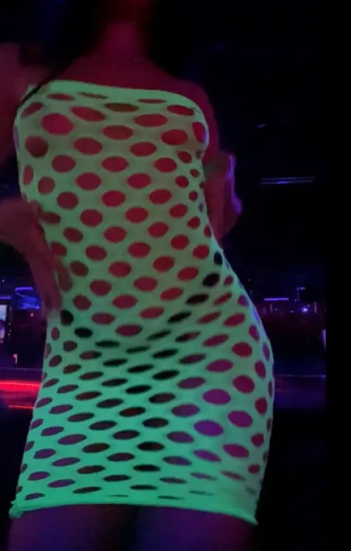 Glow in the dark stripping attire 😋