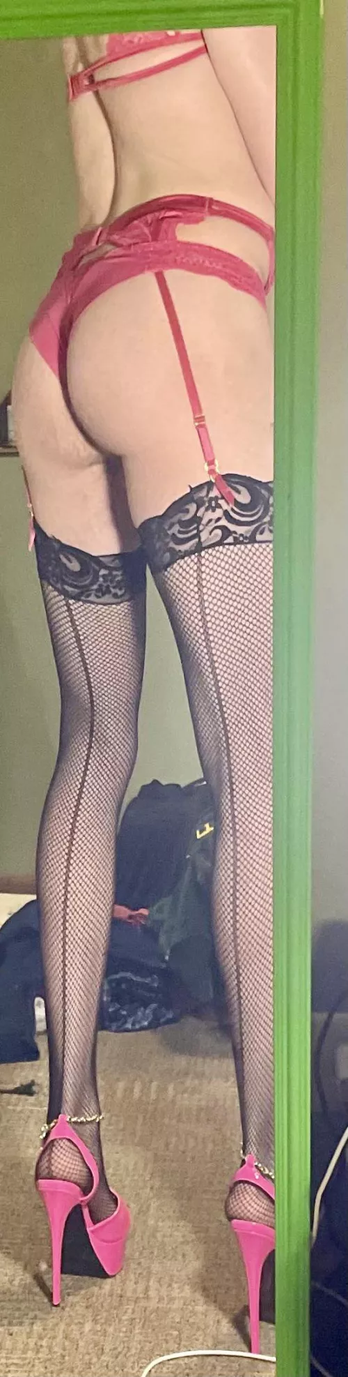 Good tgirls have a pair of pink slutty heels