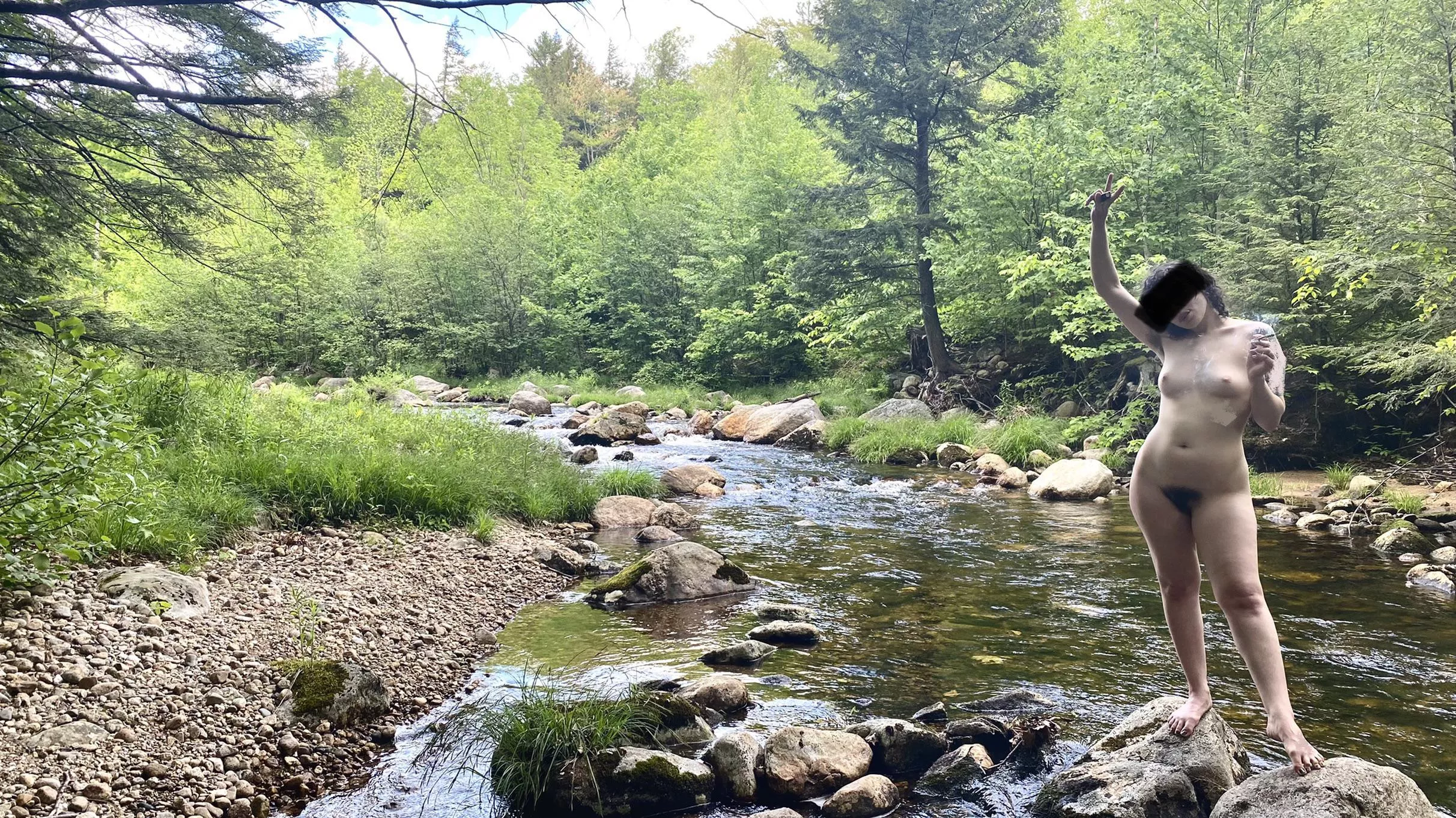 Got naked and smoked a joint in the river behind my cabin ✌🏼