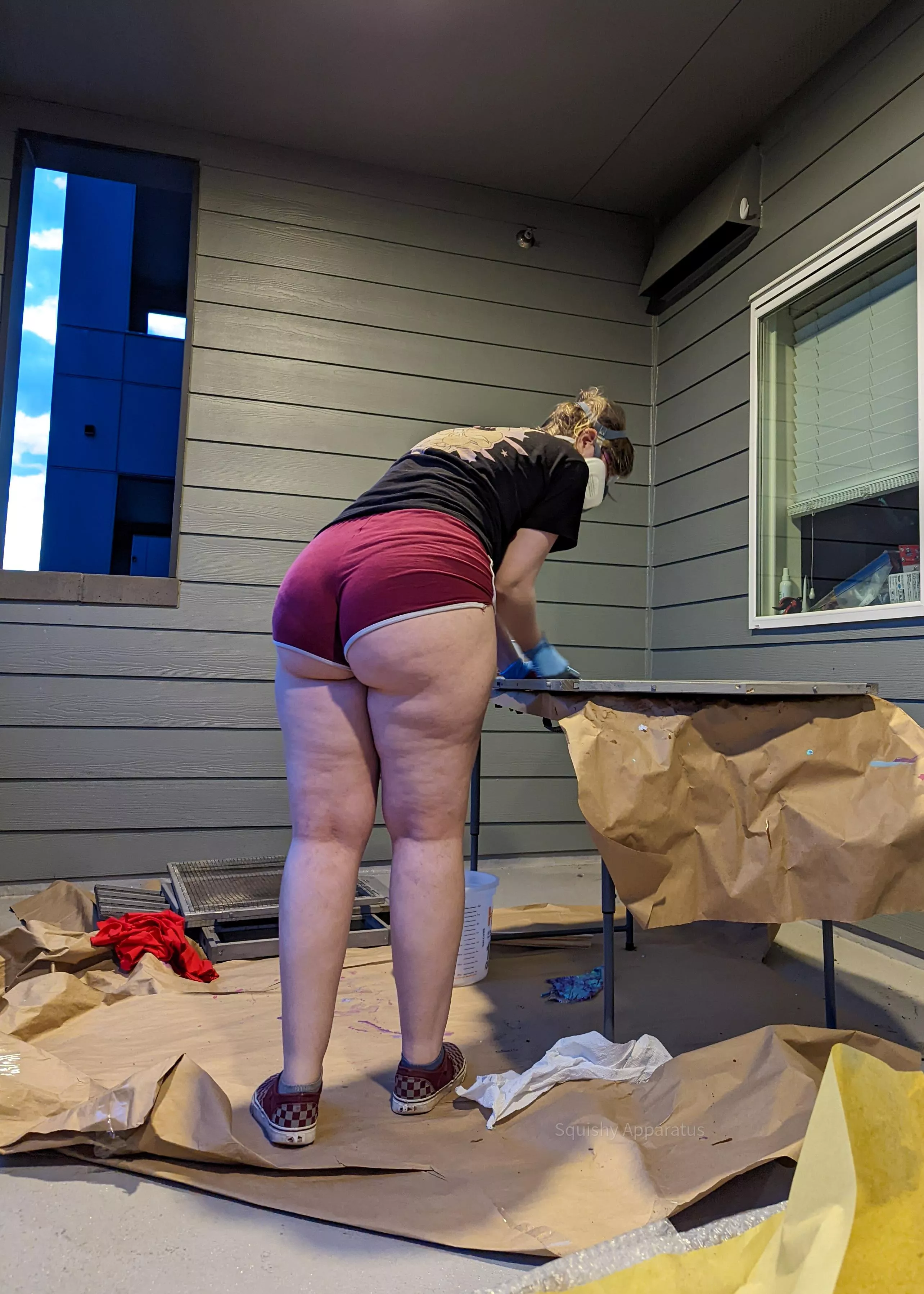 gotta wake the booty shorts even when doing work