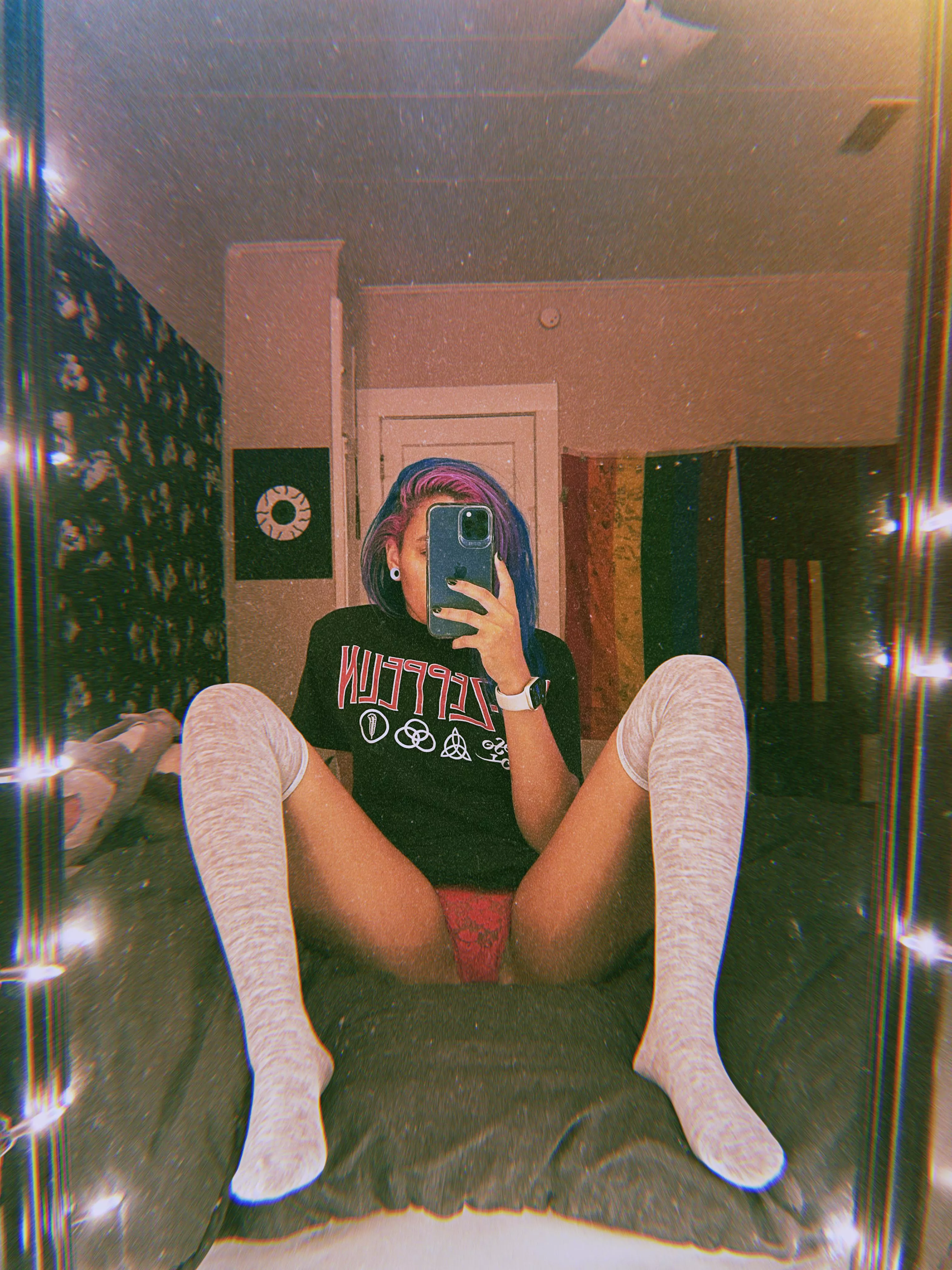 Grey thigh highs