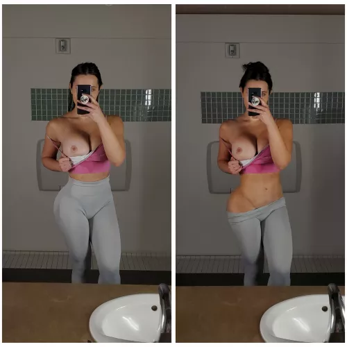 hair down/pants up or hair up/pants down? regardless the titty stays out 💕