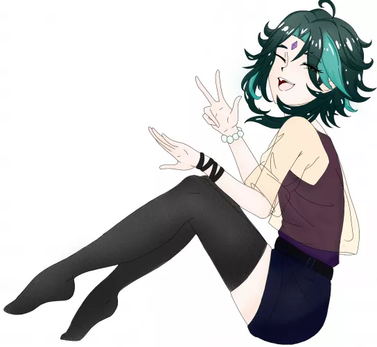 happy Xiao in modern clothing (art by me - SnowyInuk)