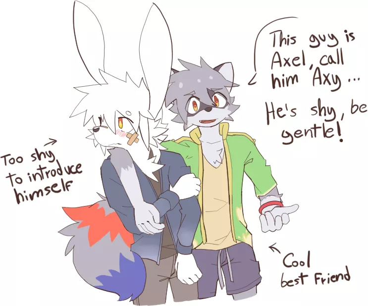 Having social anxiety while having an extroverted best friend can be interesting - Made by me (@AxyUsagi on Twitter) Having social anxiety while having an extroverted best friend can be interesting - Made by me (@AxyUsagi on Twitter)