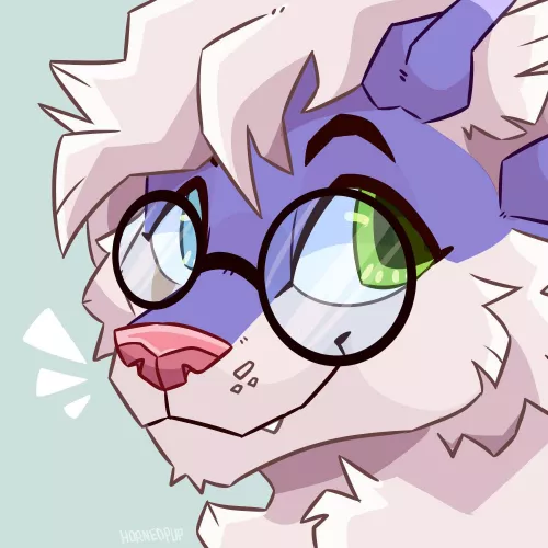 headshot commission i did! [OC][@hornedpup on twitter]