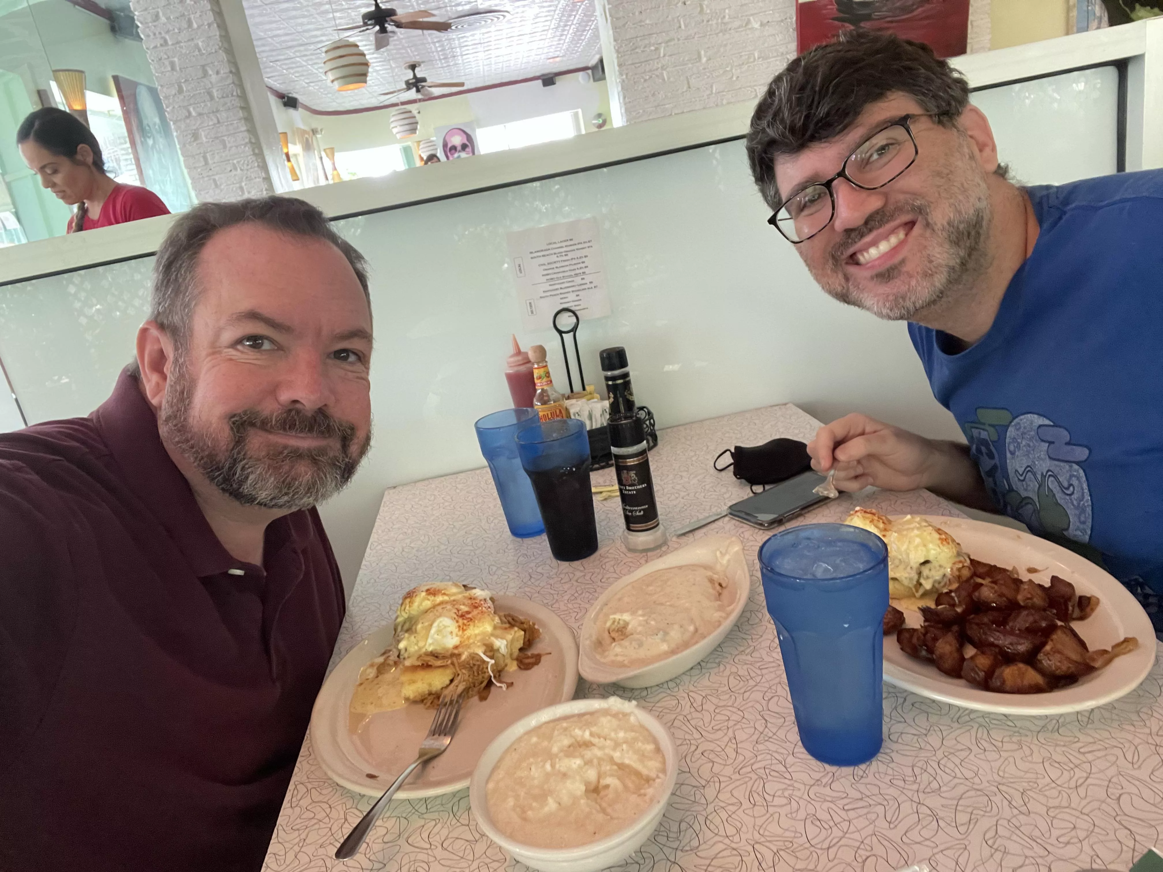 “Healthy” breakfast with my handsome husband.