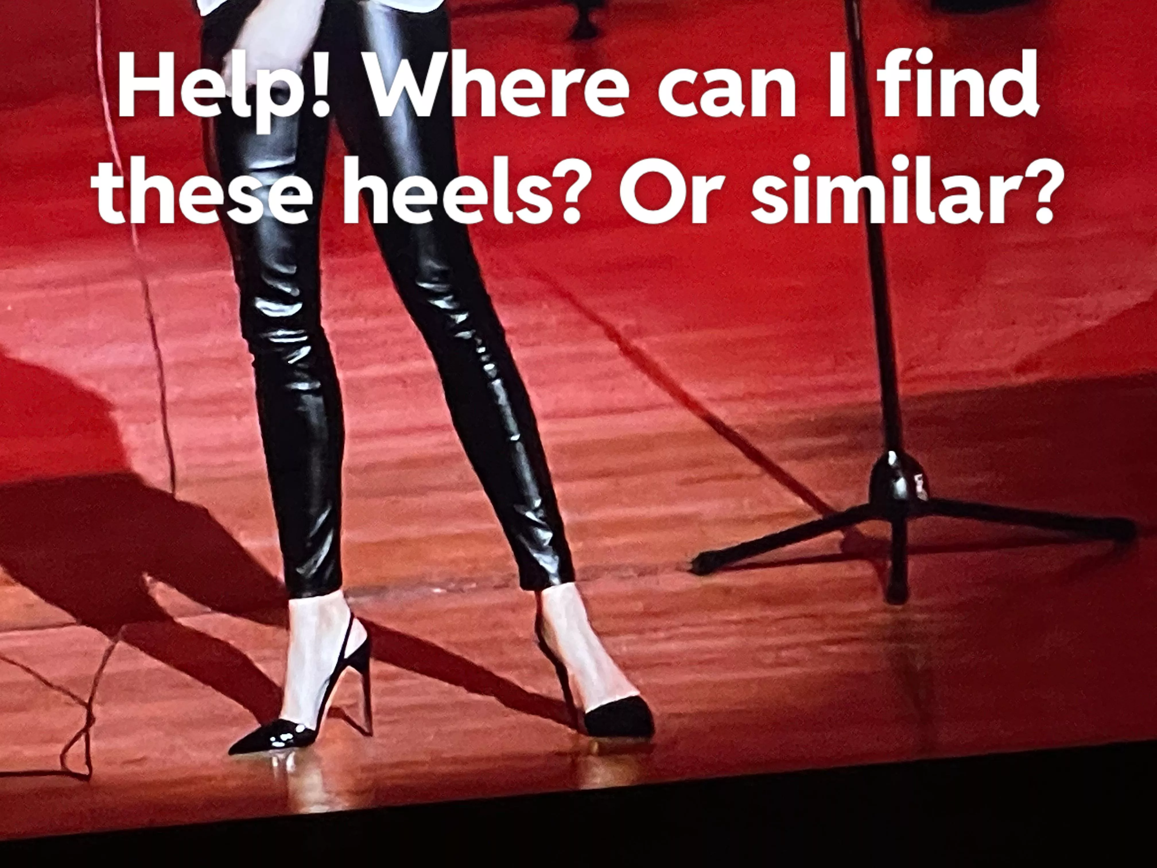 Help! Where can I find these heels or something similar? I saw them worn by the comedian Sofia niño de Rivera on Netflix. Help! Where can I find these heels or something similar? I saw them worn by the comedian Sofia niño de Rivera on Netflix.