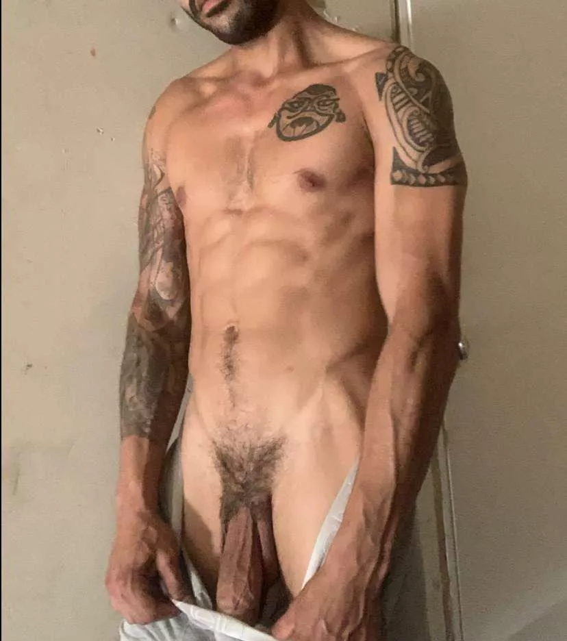 Here’s the cock behind the grey sweats you like so much 😈🍆