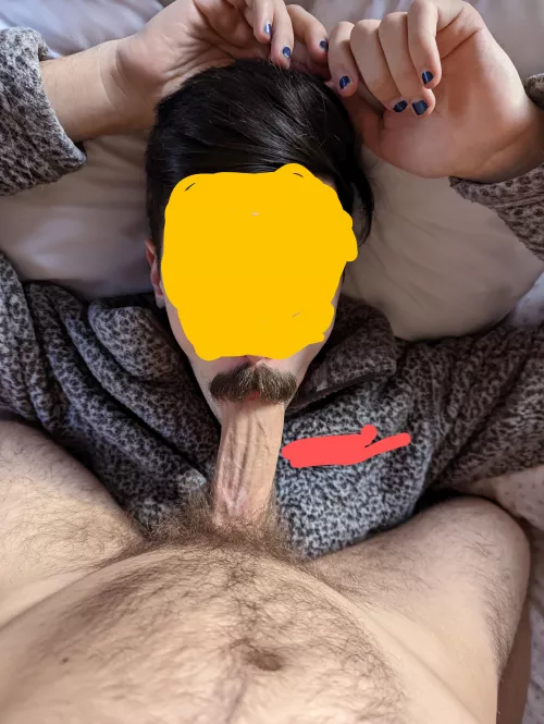 His stache on my shaft feels sexy as hell