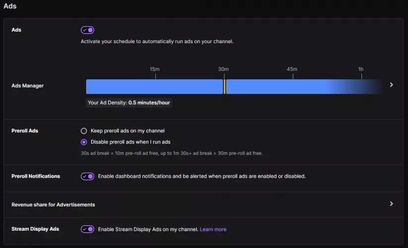 How do I minimise adverts in my channel?