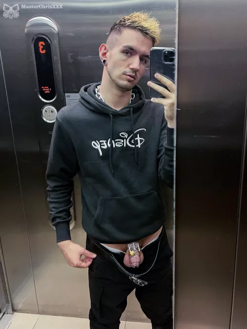 How do you like my #slave's new blonde hair? I keep him in #chastity all the time and he horny 0-24! The patethic boy hasn't had a #ForcedOrgasm in over a month! Follow me and join my world!