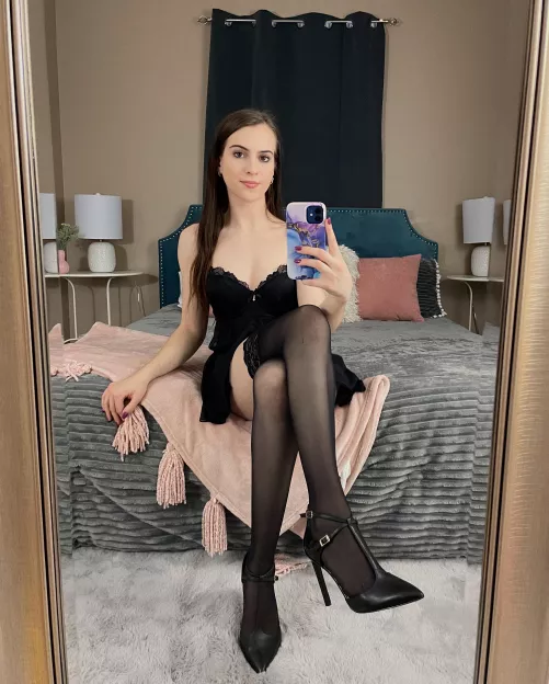 How’s a brunette in lingerie?