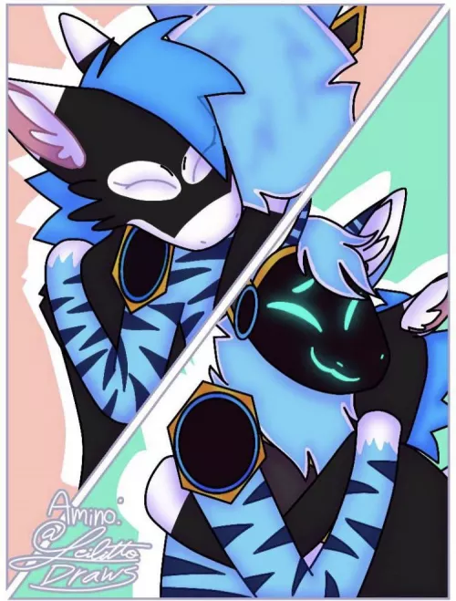 Hug art I commissioned of my boyfriend/girlfriend and I