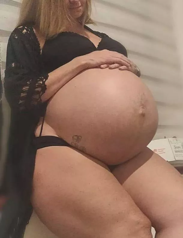 Huge round belly
