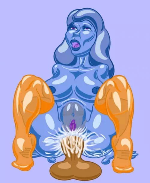 I drew this Slime Girl a while ago for someone else. The person requesting asked me to draw her in any lewd act, and in my own art style.