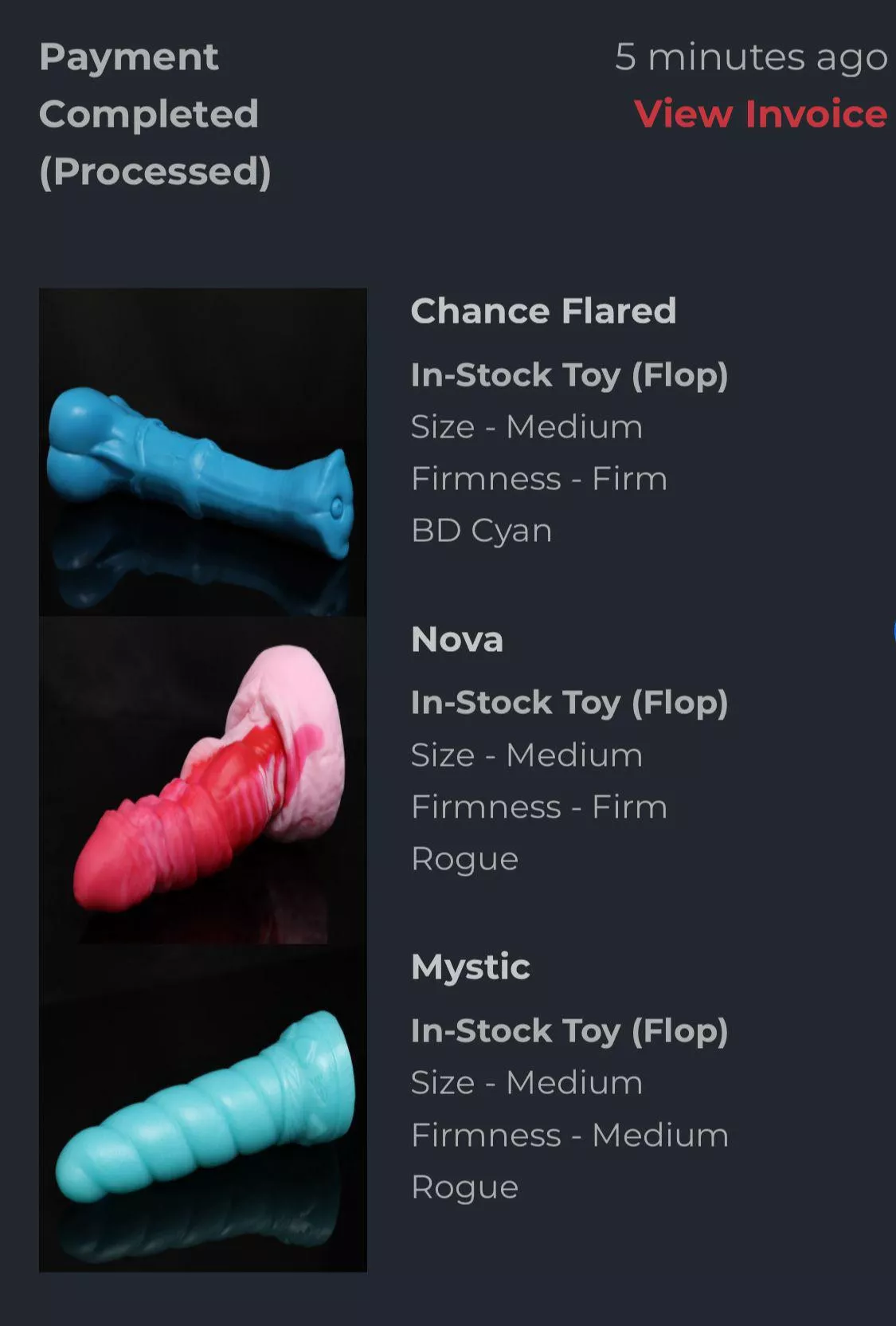 I just hope Nova isn’t waaay to firm for my Liking! 3 Of my Dream Toys i just snatched! I honestly don’t care about flops! Do you like Flared chance? I just hope Nova isn’t waaay to firm for my Liking! 3 Of my Dream Toys i just snatched! I honestly don’t care about flops! Do you like Flared chance?