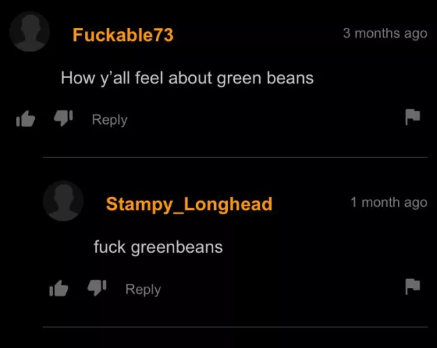 I like my money green, not my beans