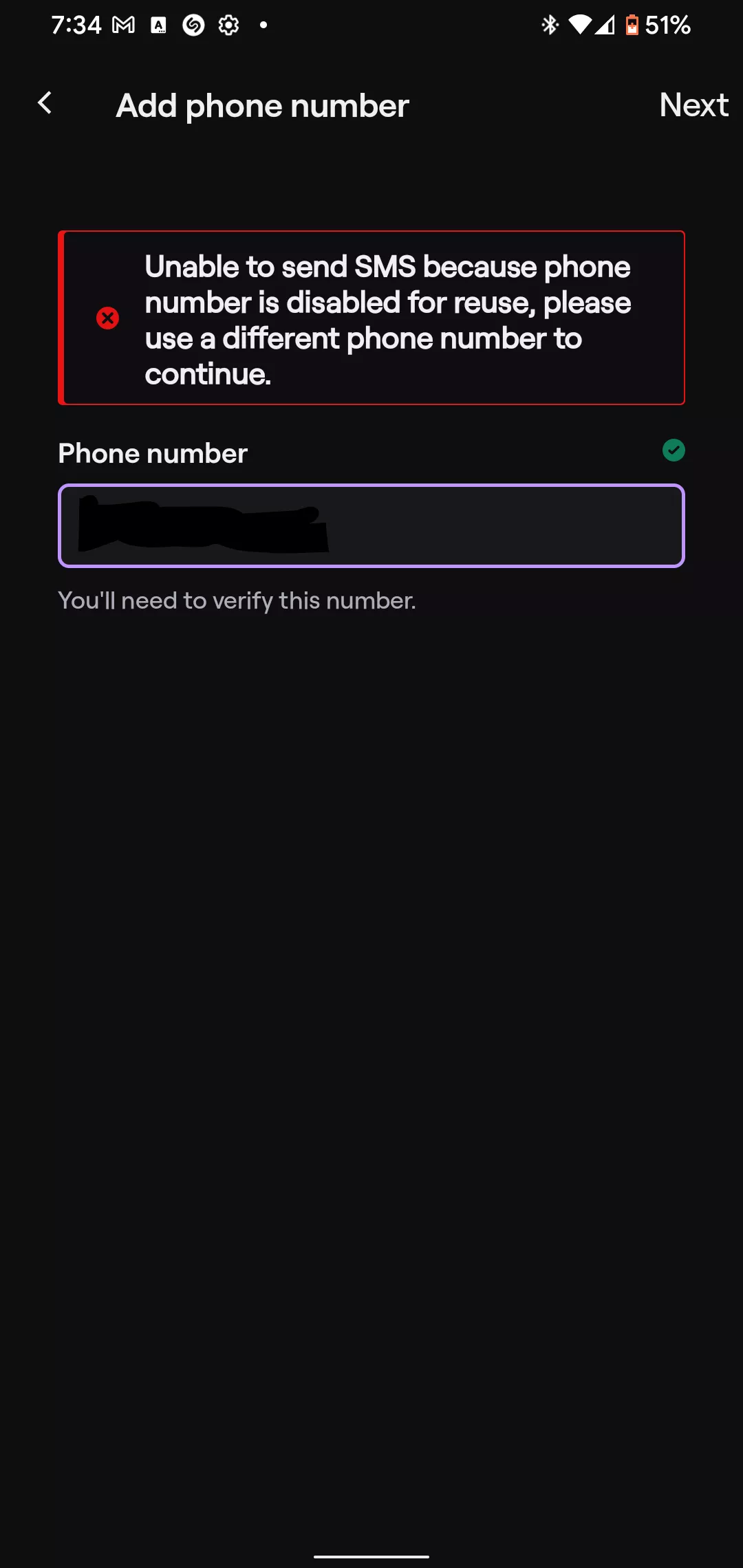 I need help. Cant add phone number to my account and cant log into anywhere else besides my phone. Needs to be verified. I need help. Cant add phone number to my account and cant log into anywhere else besides my phone. Needs to be verified.
