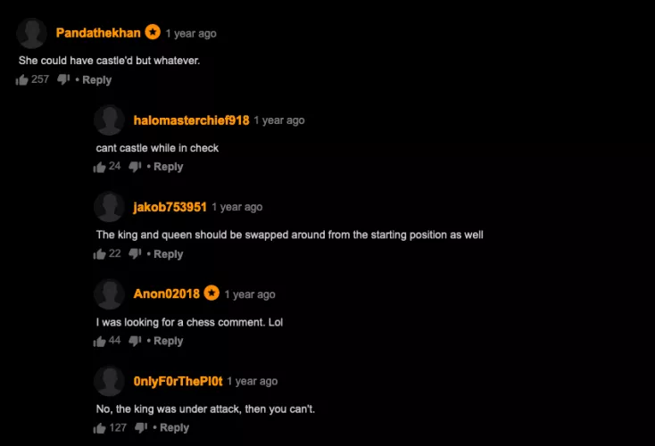 I seriously would not have expected to see chess on a porn site. But hey, PH commentators are on another level