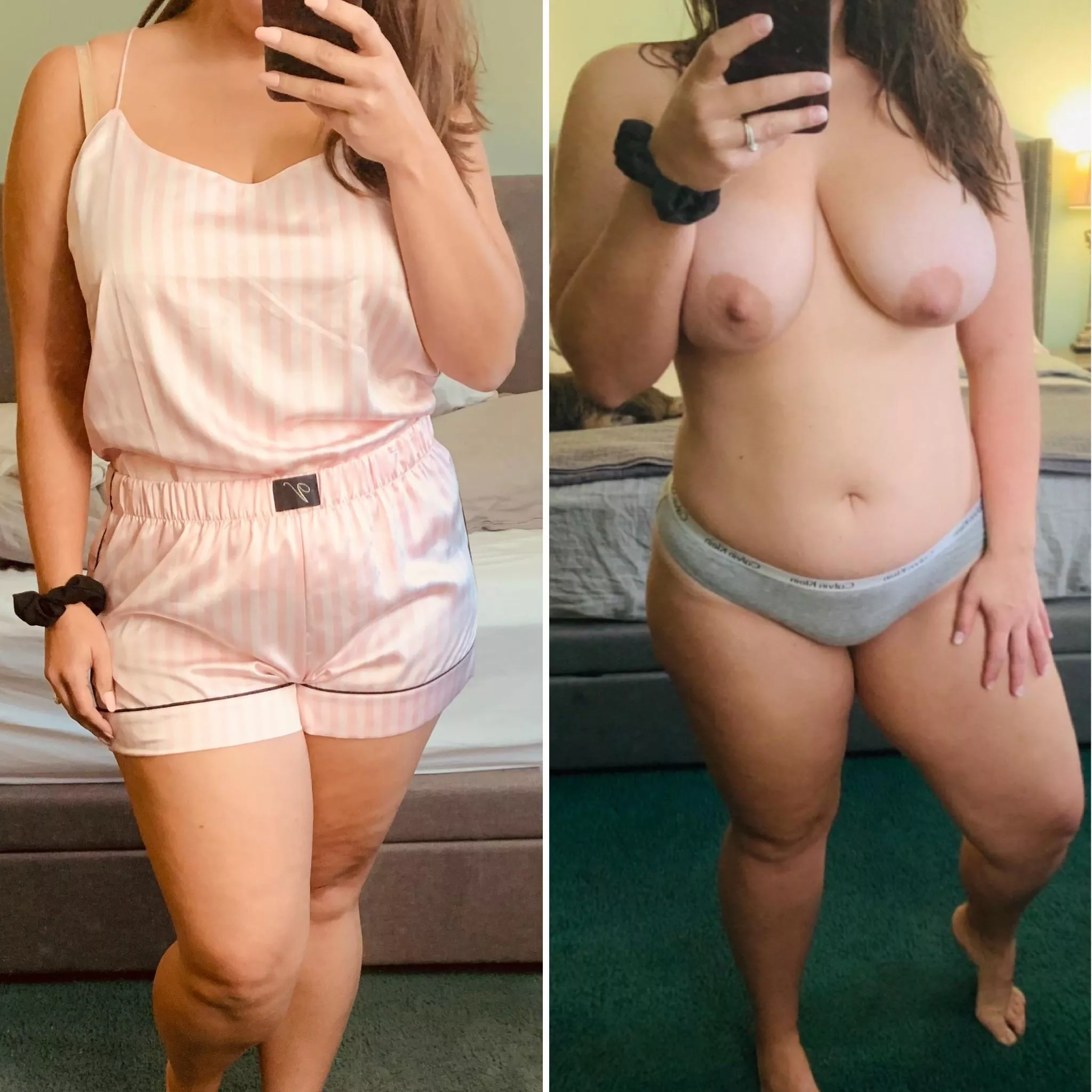 I walk around my house in one of these two looks pretty much every day