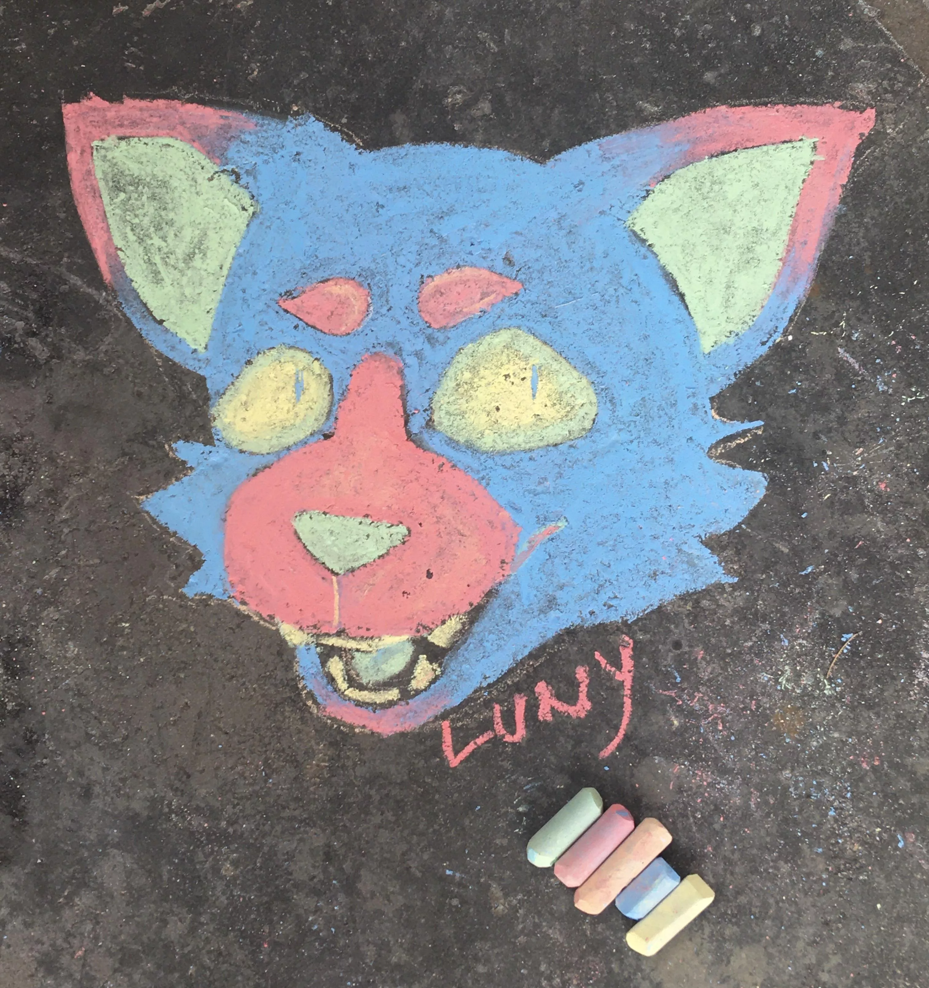 i was bored so i decided to mess around w some chalk :] its not the best but i only had 5 colors so whatever lol