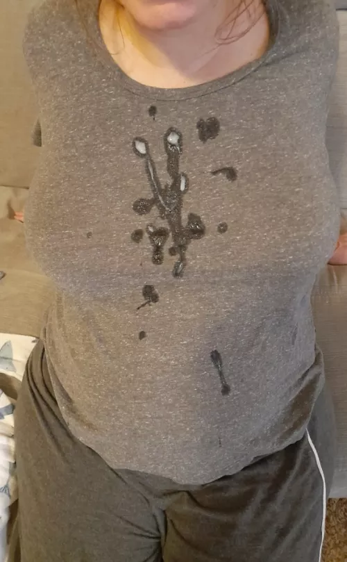 I was ready for bed until he made a mess all over me