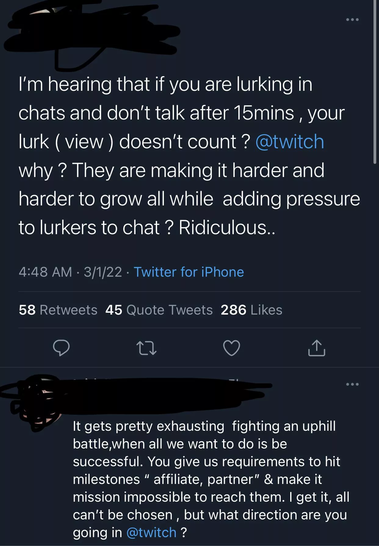 I was seeing this trend on Twitter. Is this accurate? 15 minutes of lurking and a view doesn’t count? Anyone experience that? I was seeing this trend on Twitter. Is this accurate? 15 minutes of lurking and a view doesn’t count? Anyone experience that?