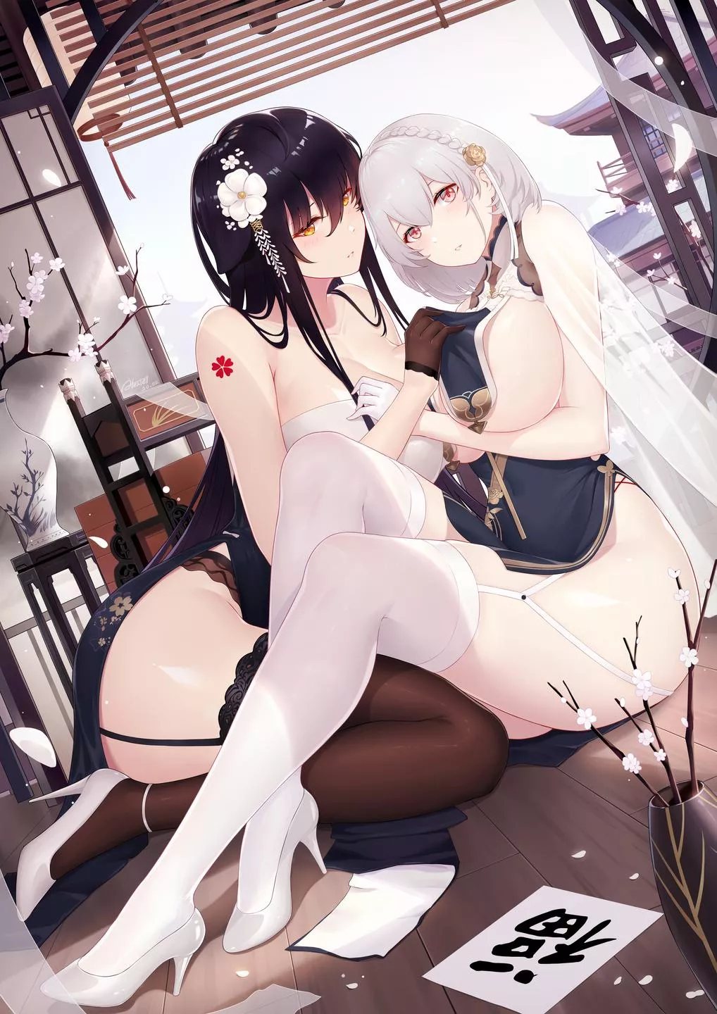 IJN Azuma & HMS Sirius [Azur Lane] by (Alexiel)