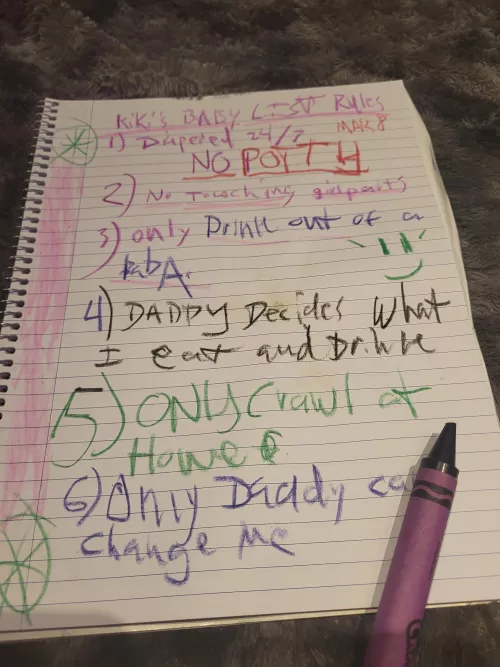 I'm tryna make a list of baby rules for me to follow can you give me some good ones please?:)