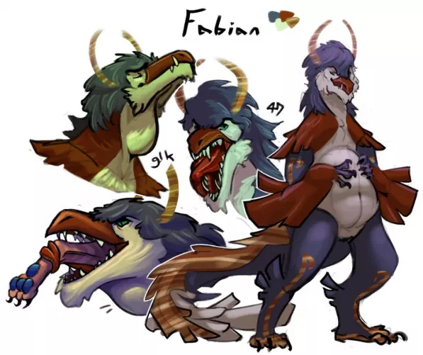 {Image} I finally made a vore-sona for myself to practice for commissions! I love drawing this guy... (Art by me)