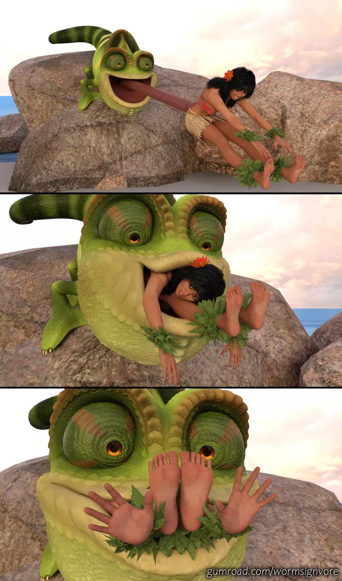 {Image}Giant Chameleon Eats Hula Dancer(?/Chameleon)(F/Human)(Soft)(Oral)(unwilling)(nsfw)(OC: WormsignVore Animations) {Image}Giant Chameleon Eats Hula Dancer(?/Chameleon)(F/Human)(Soft)(Oral)(unwilling)(nsfw)(OC: WormsignVore Animations)