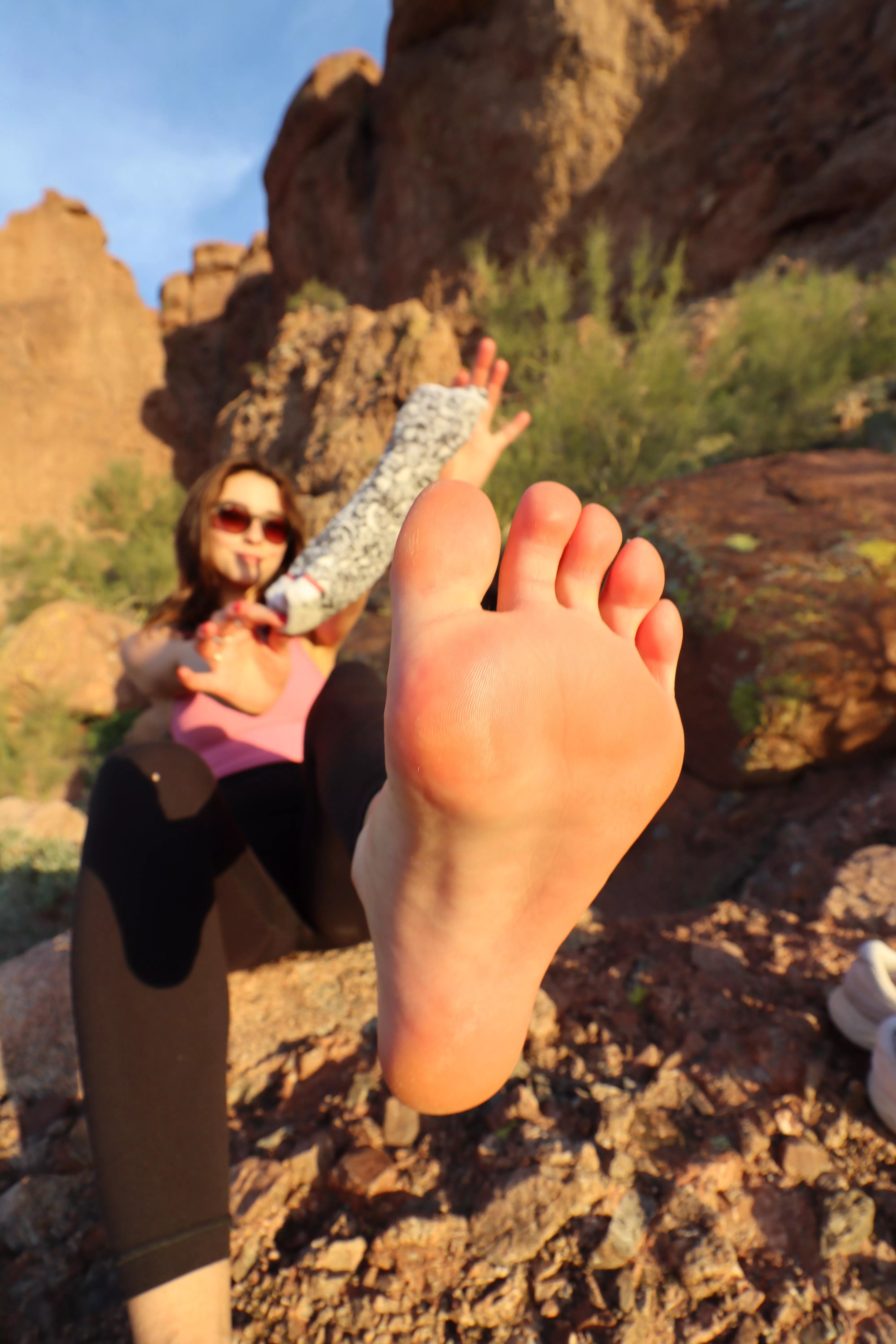 Imagine we take a quick break from our hike. But instead of getting water I make you worship my stinky, sweaty feet ðĪŠ Imagine we take a quick break from our hike. But instead of getting water I make you worship my stinky, sweaty feet ðĪŠ