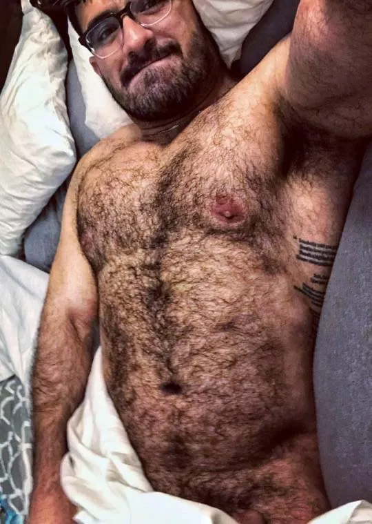 ��In bed.