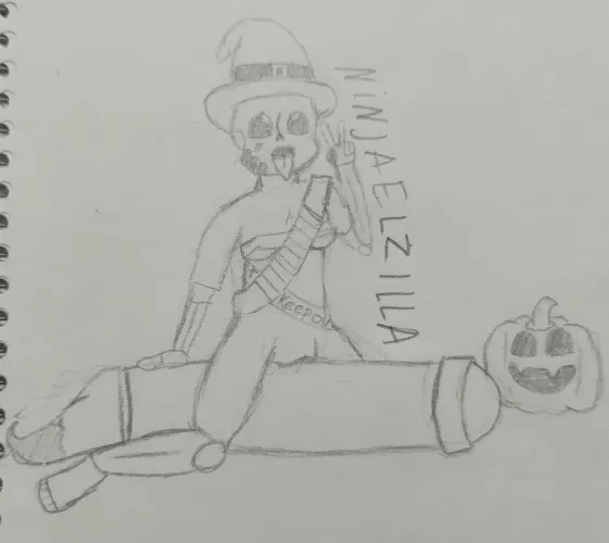 [Ink sans] Happy late Halloween (NinjaElzilla on Twitter)