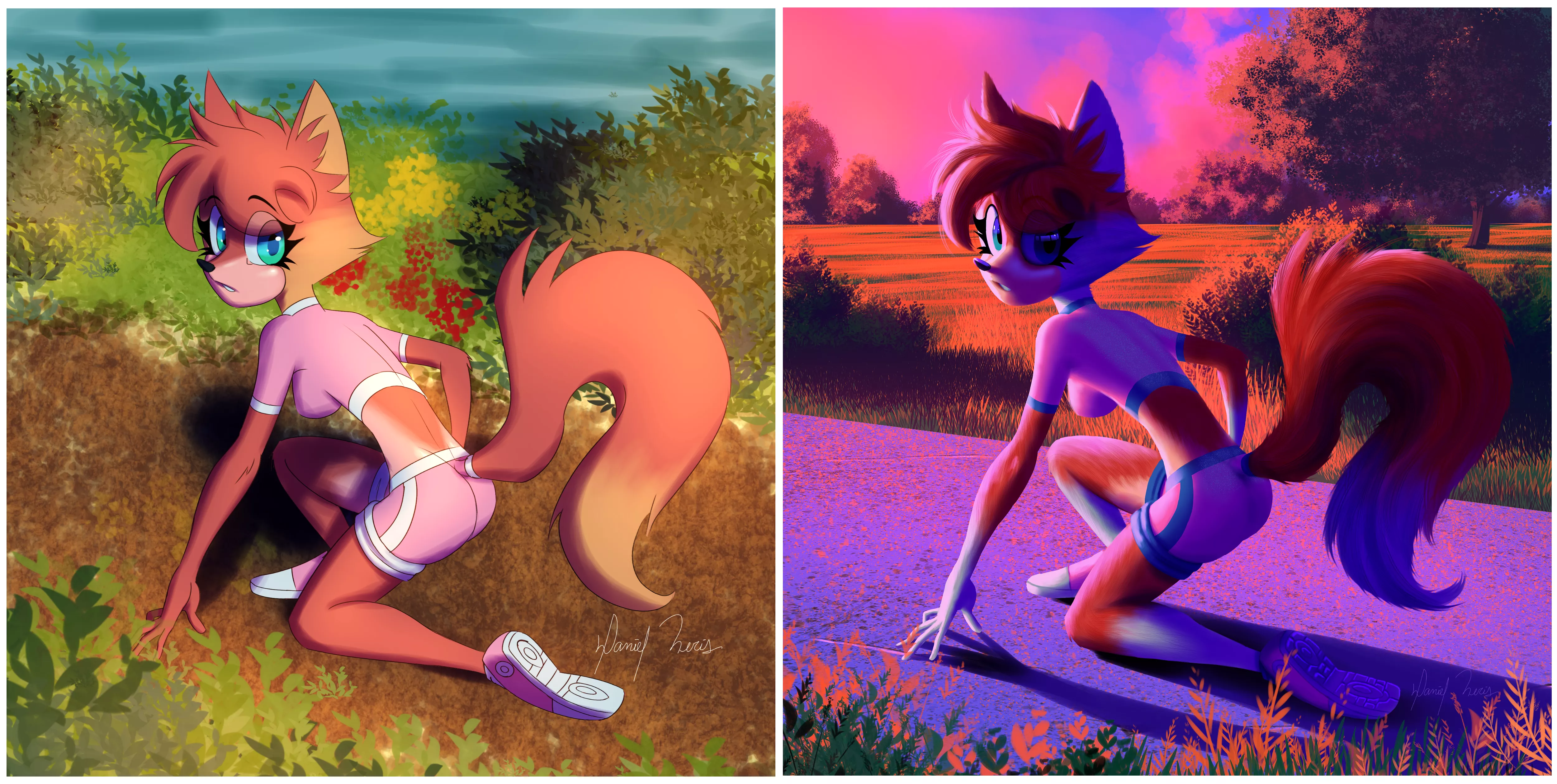 It was a real struggle to change my rendering style. Would anyone like to comment on which style looks the coolest? The one before (left), or the one after (right)? It was a real struggle to change my rendering style. Would anyone like to comment on which style looks the coolest? The one before (left), or the one after (right)?
