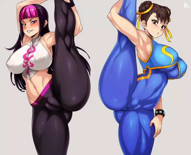 Juri Han And Chun Li Leg Lifts (JMG) [Street Fighter]