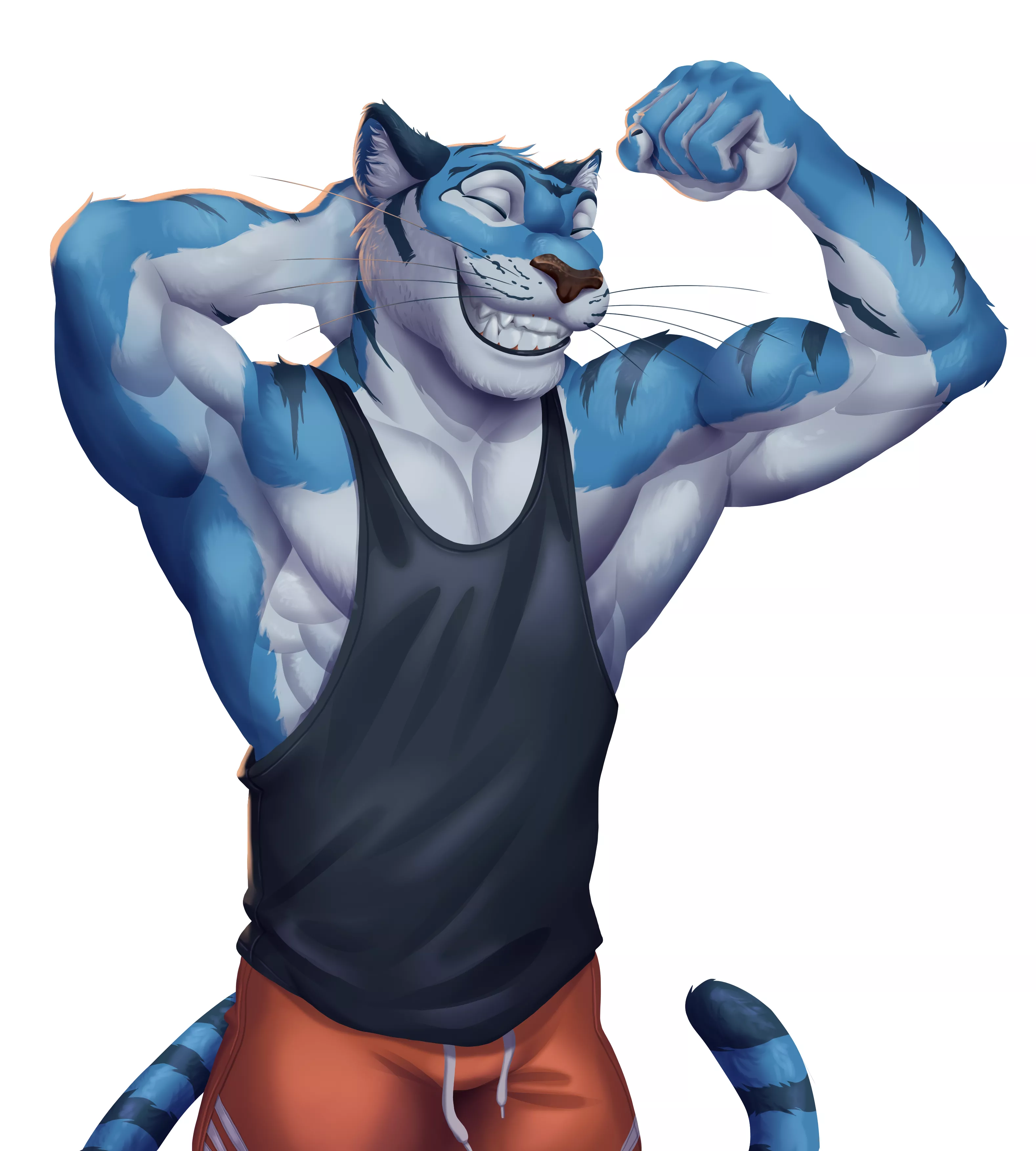 Just a socially awkward huge tiger flexing out 🐯💪🏽