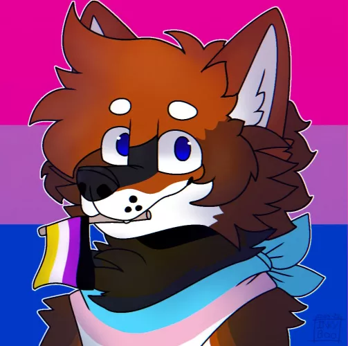 Just finished a pride Icon for @MidnightWolgon on Twitter UwU 🏳️‍⚧️