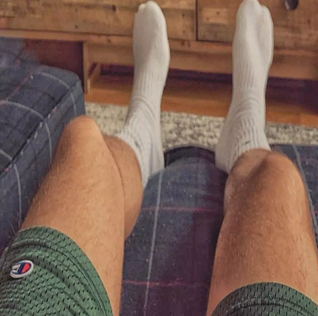 Just finished working out, sweaty socks bro