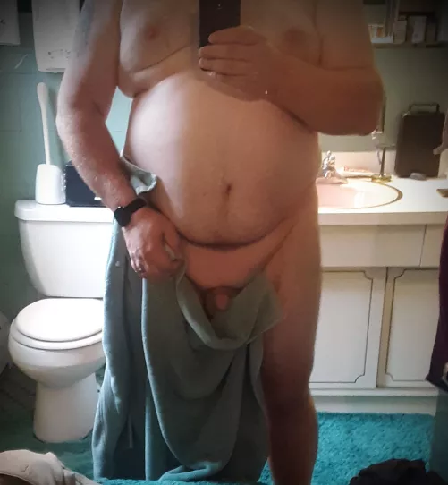 just got done showering