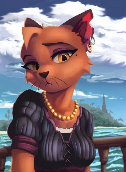 Just my pirate cat Livia looking at you, got anything to say to her? ~ Art by me 🍪